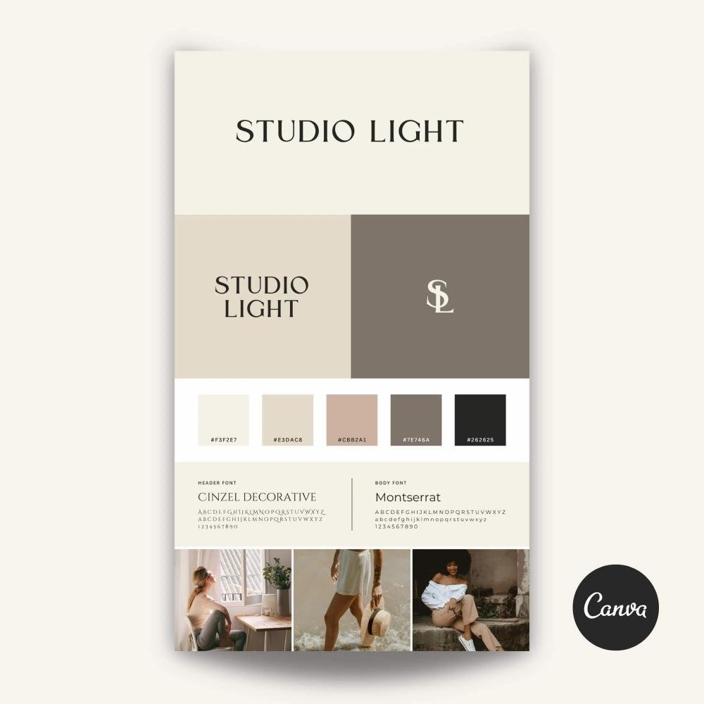 Charte graphique professionnelle présentant une identité visuelle cohérente avec palette de couleurs, typographies et déclinaisons de logo, illustrant un branding structuré et haut de gamme.